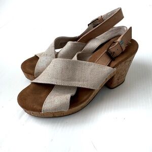 Toms Ibiza platform Natural Wedge Sandals